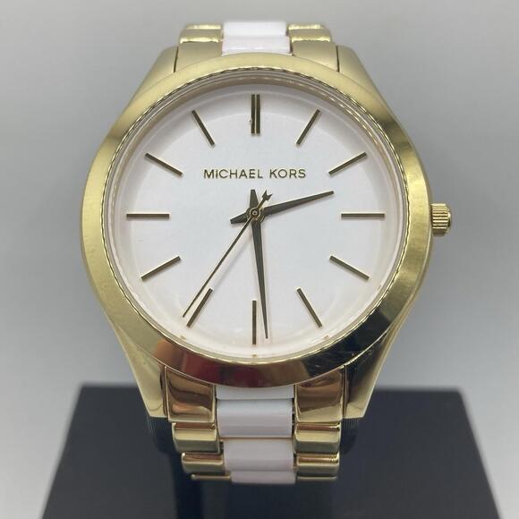 Women’s Michael Kors Slim Runway MK-4295 Two Tone Quartz 41 mm Watch Working main image 5